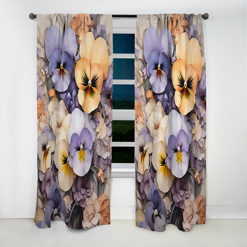 Rideau Calmar - Pansies, L 52 po x L 120 po