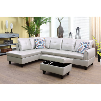Henryleo Faux Leather L-Shaped Sectional