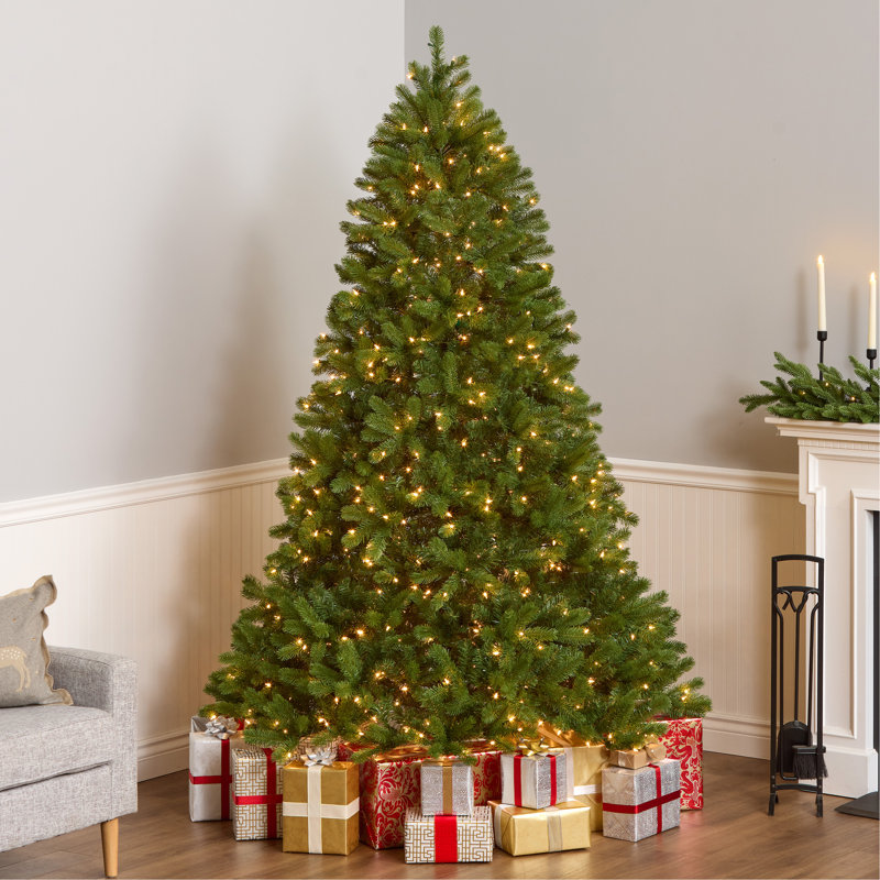 Downswept Douglas Fir Tree with Lights, Clear Light, 7.5'