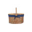Wicker Lidded Picnic Hamper Basket with Lining-1037135123