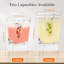 Ensemble de distributeur de boissons de 2 gallons, 2 pièces, contenant en plastique de grande capacité, pouvant contenir du jus / thé / soda, avec support et base de glace, distributeur de limonade transparent avec bec, pichet d'eau sans BPA