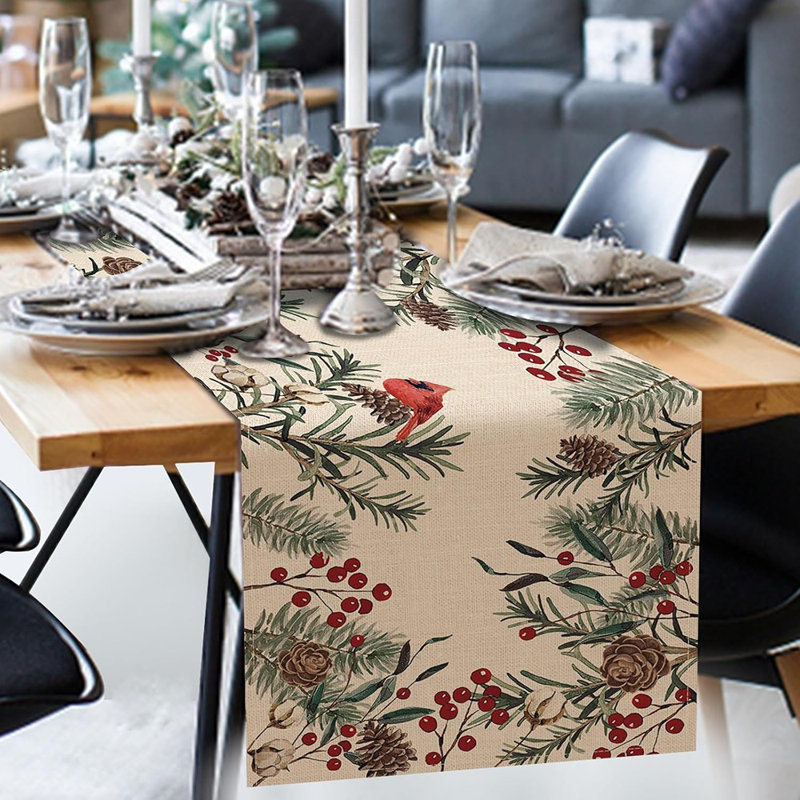 Chemin de table Winter Pine Needle Branches