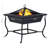 Fire Pit Black 16.5"x16.5"x17.7" Steel