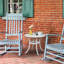 Table d'appoint extérieure en fonte d'aluminium-303504269