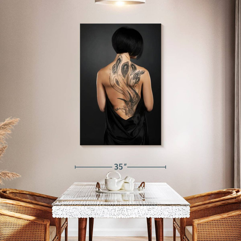 Senne Tattoo Down Her Back, 48" H x 32" W