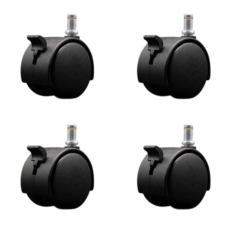 Ensemble de 4 roulettes pour fauteuil roulant 2 pouces en nylon avec freins 7/16 po