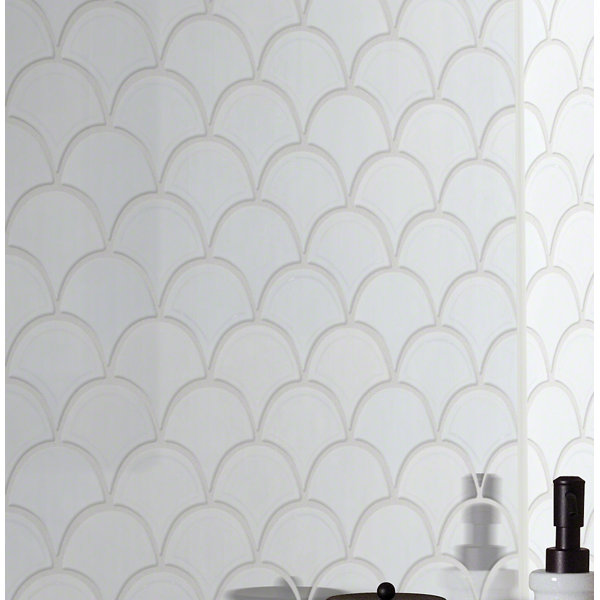 Victoria 1.8" x 1.8" Ceramic Fish Scale Mosaic Tile