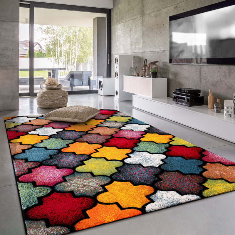 Geometric Indoor Rug, Rectangle 3'11" x 5'6"
