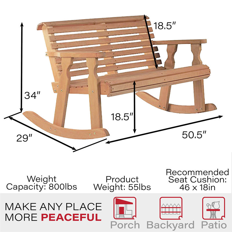 Banc à bascule robuste double traité 800 lb Mission, Cèdre