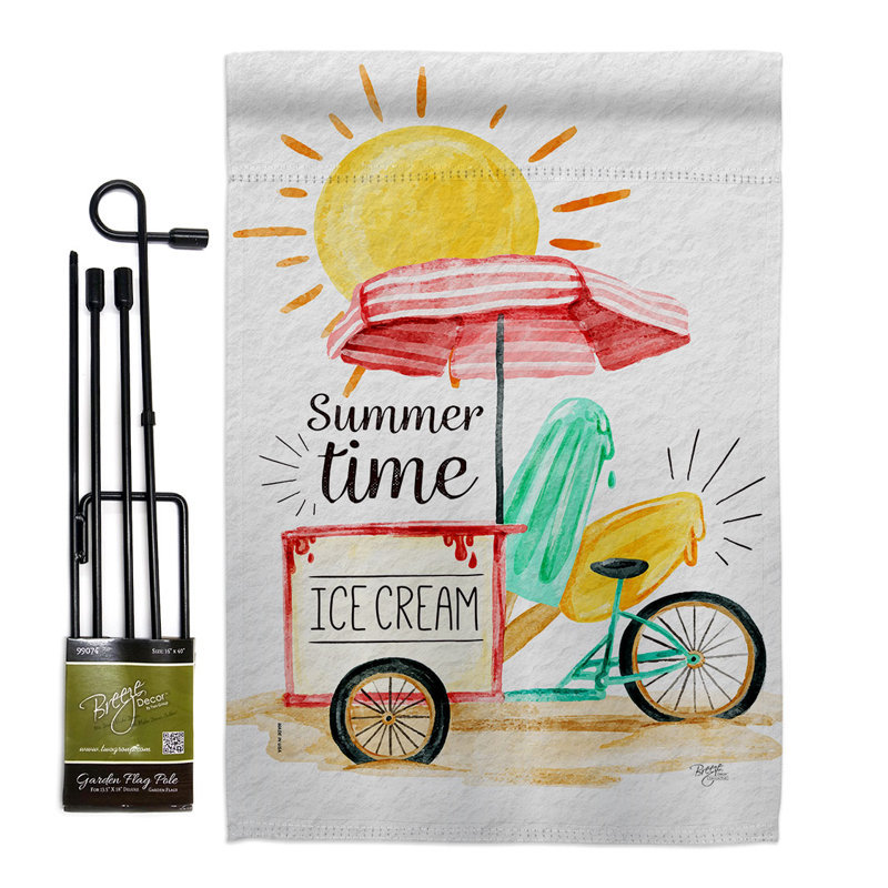 Ensemble de drapeaux de jardin en polyester 18,5 x 13 pi Summer Time