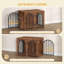 Dog Crate Furniture, 80 cm Wooden Dog Crate, Indoor Kennel for Small/Medium Dogs, End Side Table Animal Crates, Anti-Chew, Anti-Escape, Arched Door Design-855365655