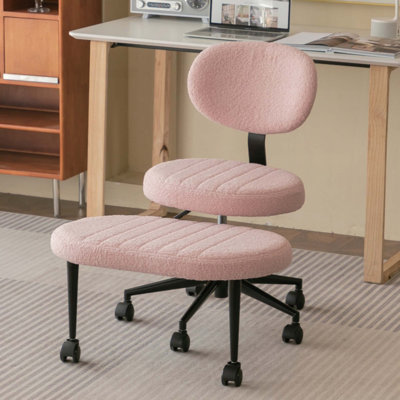 Chaise de bureau ergonomique à pieds croisés multi-positions pour adultes, fauteuil pivotant de méditation et de TDAH avec support pour le dos et base roulante