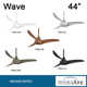 44" 3 - Blade LED Propeller Ceiling Fan with Remote Control and Light Kit Included