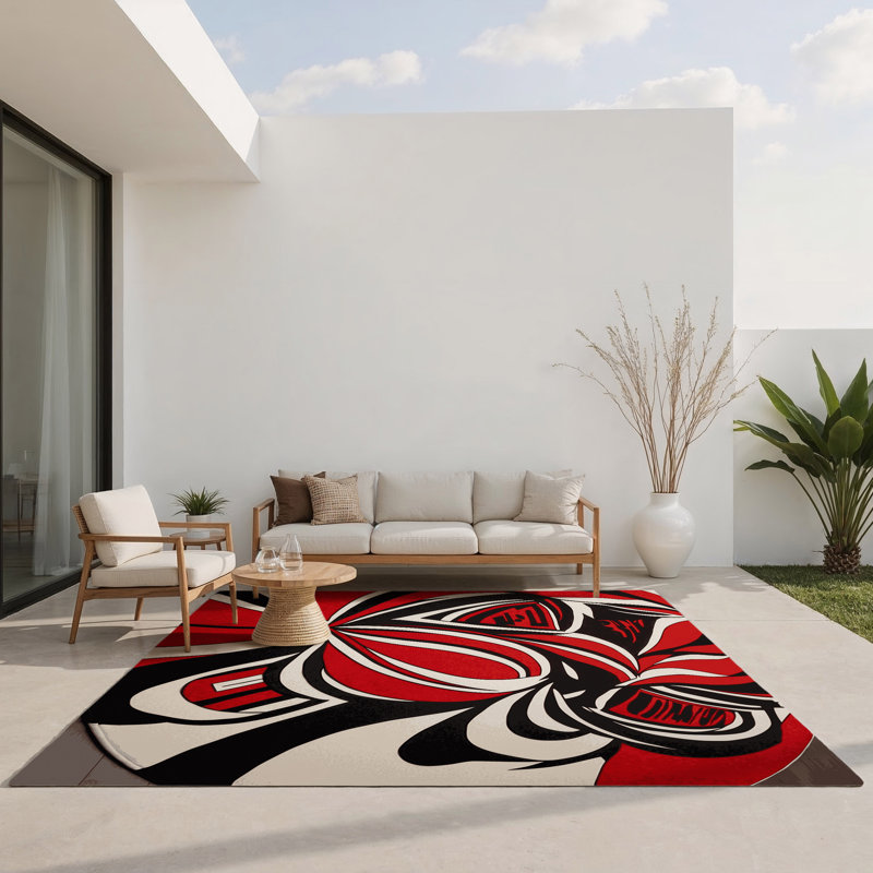 Tapis intérieur et extérieur Cerise Passion, Rectangle 1 pi 6 po x 2 pi 6 po
