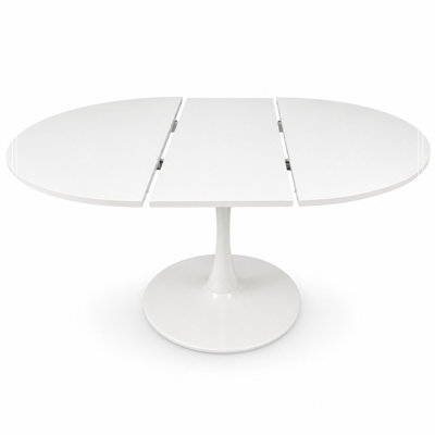 Round Extendable Halee with Metal Pedestal