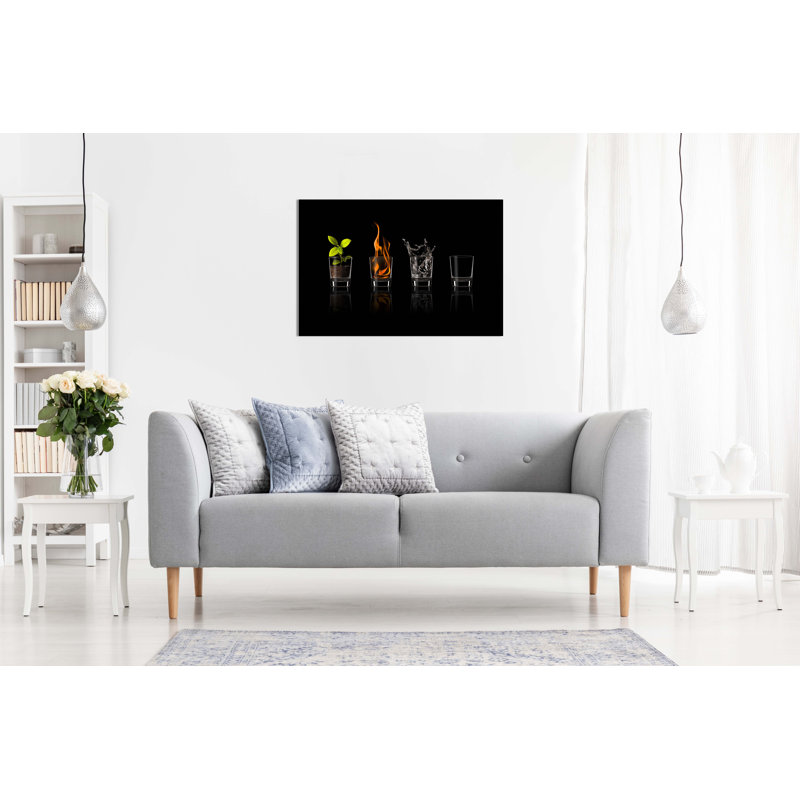 Earth, Air, Fire And Water Drinking Shots - Wrapped Canvas Print, 31cm H x 46cm W