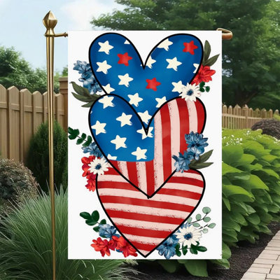 Sketch Red Hanging Flag for Independence Day 30 x 45cm (12" X 18") Gate Courtyard
