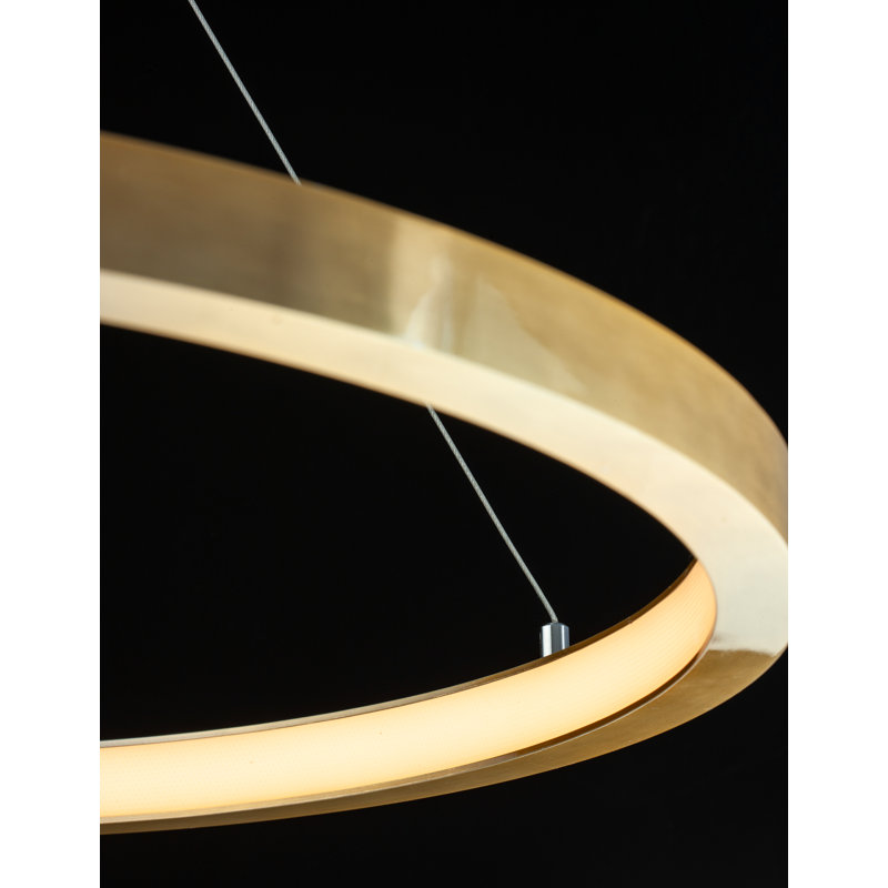1 - Light LED Unique/Statement Pendant, Gold