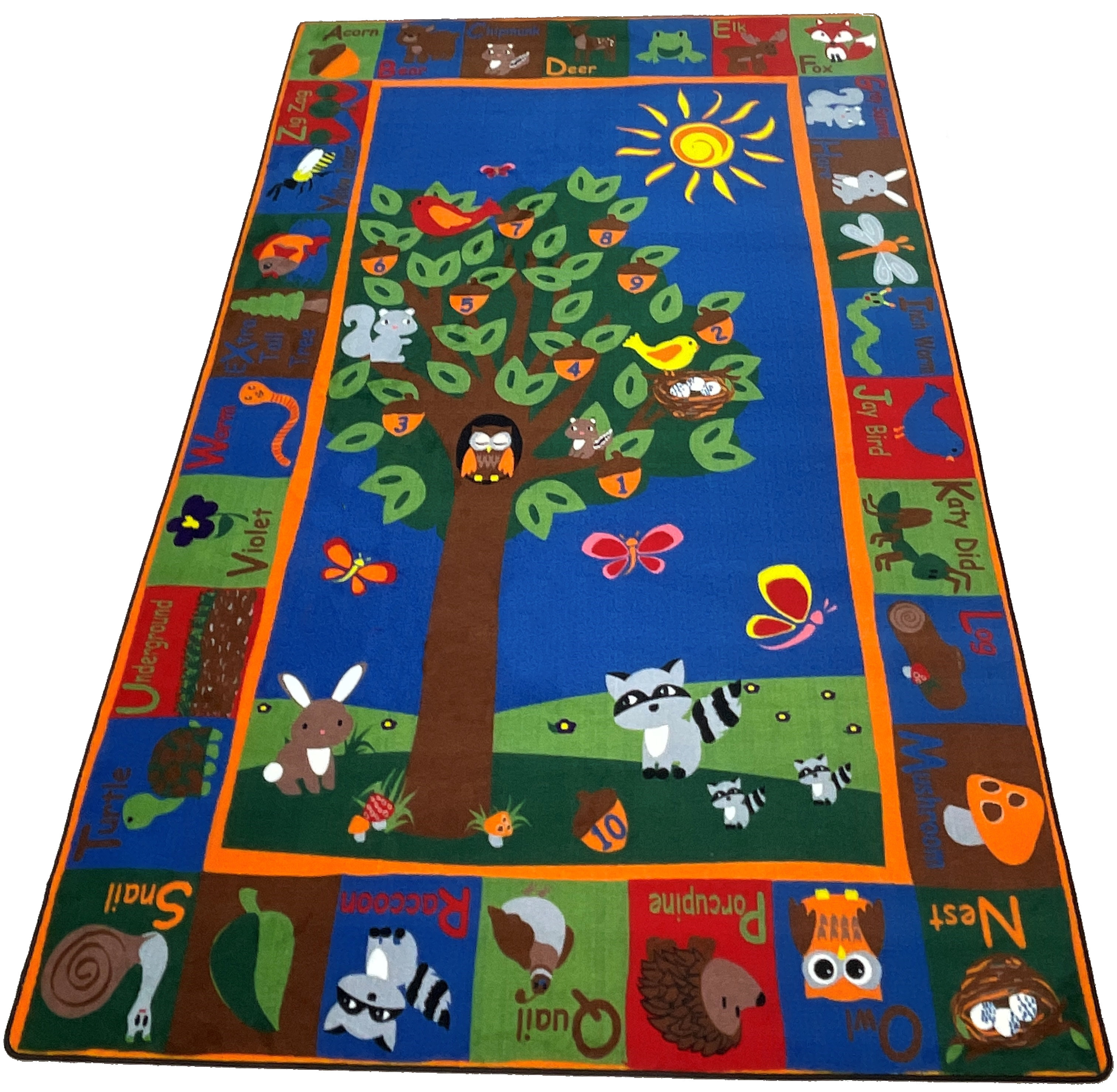 Kid Carpet KidCarpet Forest Rug with Animal Alphabet, Animal Playroom ...