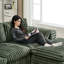 Space-saving Green Sectionals, Durable Fabric With Modular Design For Home