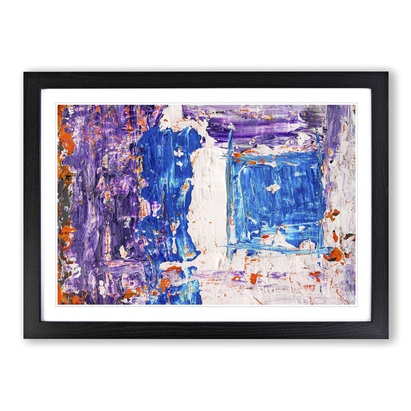 Abstract Art Painting Vol.52 by S.Johnson - Framed Print, Black Framed, 62cm H x 87cm W x 2cm D