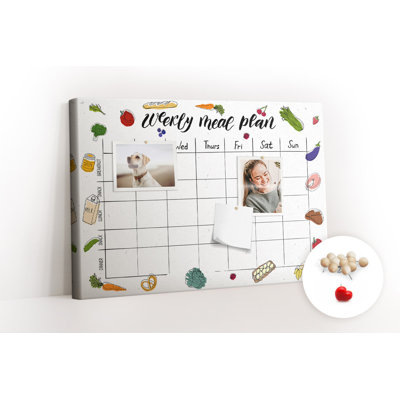 Wall Mounted bulletin board print decorative wall pin board for wall decorative corkboard Weekly meal plan