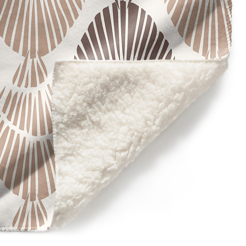  Jeté en coton Seashell, l 68 po x L 80 po, Brun / taupe / blanc