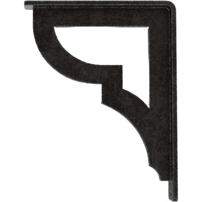 1 1/2"W x 5 1/2"D x 8"H Bradford Wrought Iron Bracket, (Single center brace), Antiqued Pewter