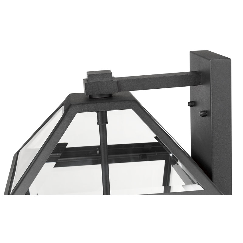 Lanterne murale d’extérieur 3 lumières Lefler, Noir, Biseauté, H 17,5 po x l 10 po x p 11 po
