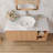 36" Wall Mounted Bathroom Vanity , Floating Bathroom Cabinet With Three-dimensional Vessel Ceramic Basin, Bathroom Storage Cabinet With Open Shelving Unit-124840801