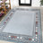 Hermindo High-Low Modern Diamond Border Blue/Ivory Indoor/Outdoor Rug-1832892147