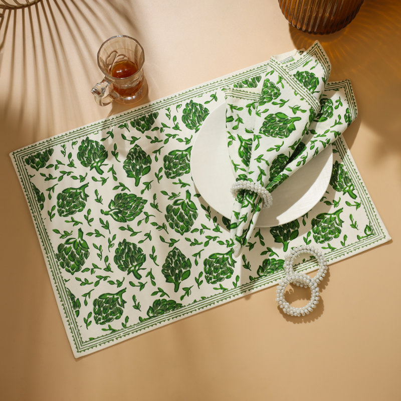 Napperon vert en coton