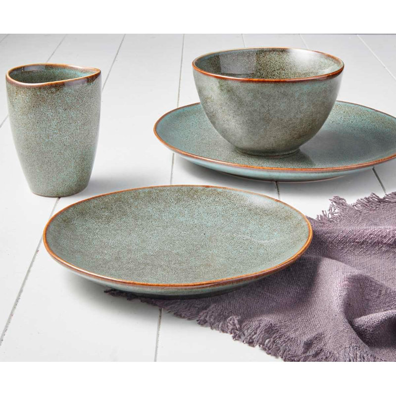Cecy Piece Handmade Ceramic Dinnerware Set - Service for 4, Green