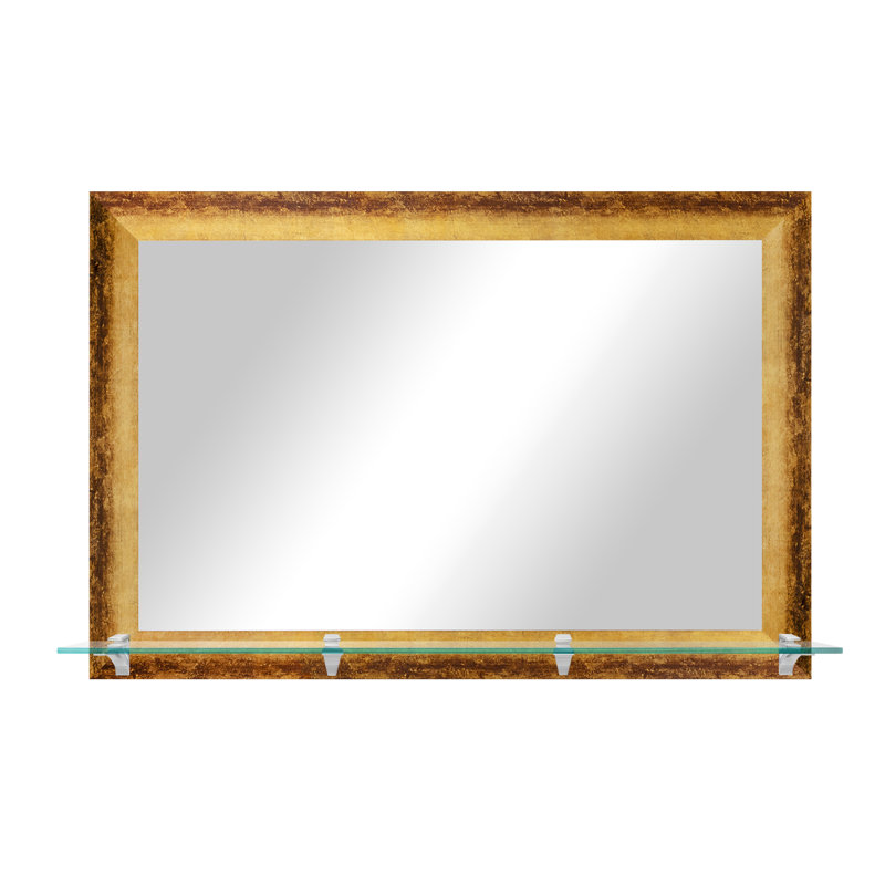 Cynan MDF Flat Wall Mirror, 32.5'' x 36'', Gold/Bronze/Brushed Nickel