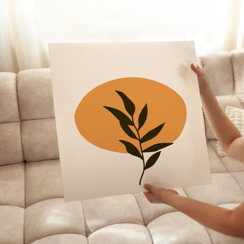 «Botanical Leaf and Sun Bohemian», reproduction d'art non encadrée, H 28 po x l 28 po
