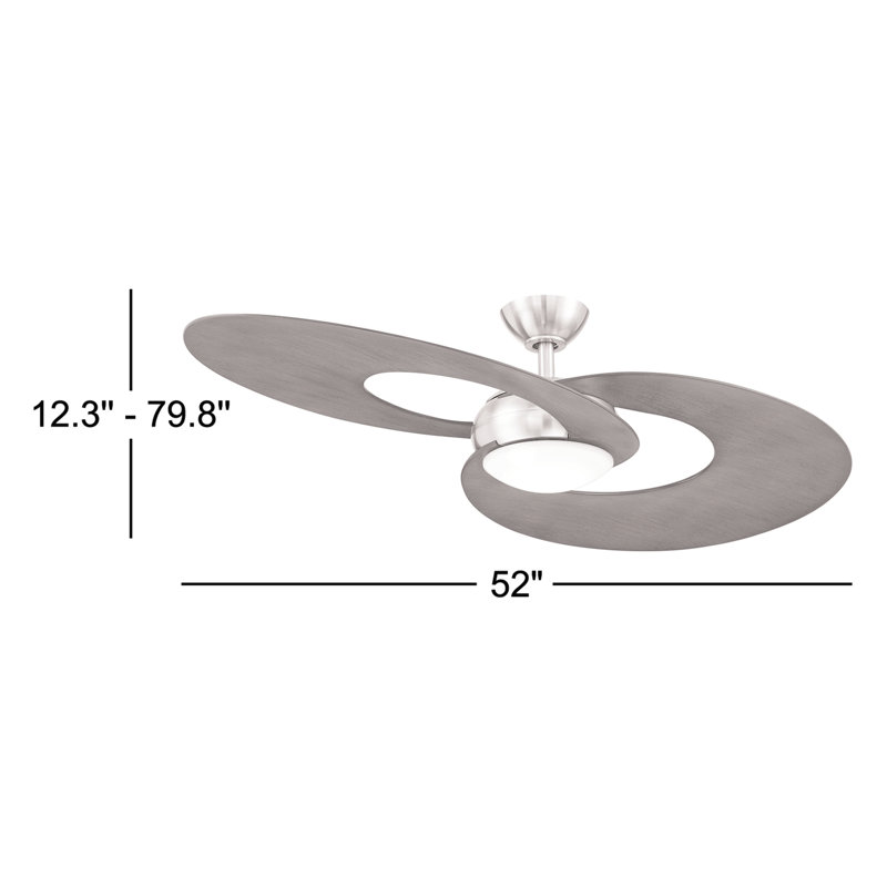 Ventilateur de plafond intelligent Wi-Fi Amiliah, Noir mat