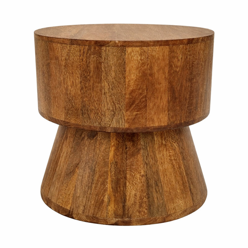 Table d'appoint Mirabella, H 16,5 po x l 18 po x P 18 po, Noyer clair