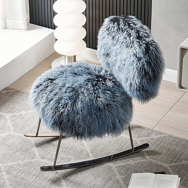 Chaise berçante ergonomique inclinable en laine