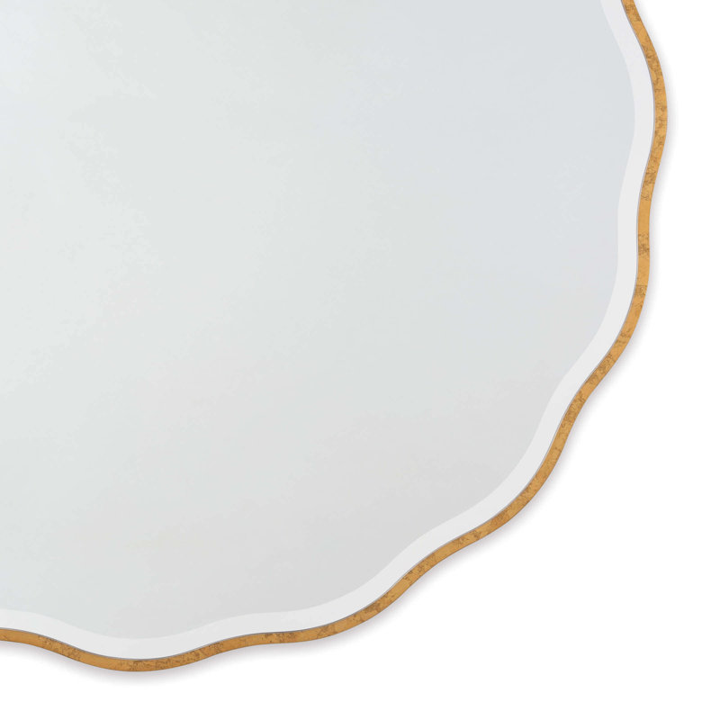 Candice Scalloped Beveled Wall Mirror, 32" x 32"