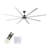 96"  Ceiling Fan With Light And Remote Control, 6-Speed Noiseless Reversible Dc Motor, 8 Durable Aluminum Double-Layer Blades Large Ceiling Fan