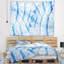 Tapisserie abstraite bleue à motif floral fractal-28486263