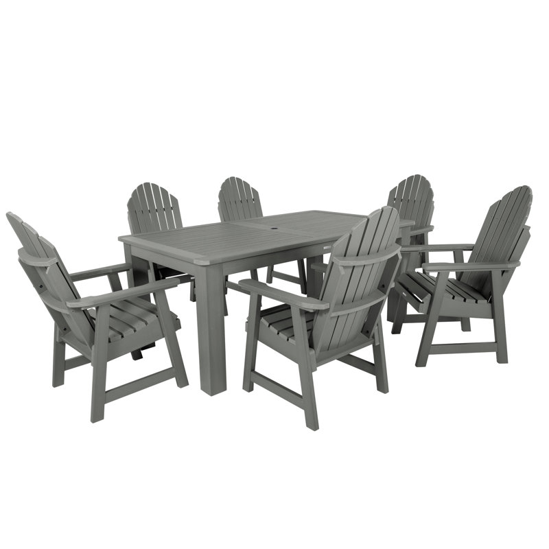 Macias 6 - Person Patio Dining Set with Rectangular Table, Coastal Teak, 30'' H x 42'' W x 72" L