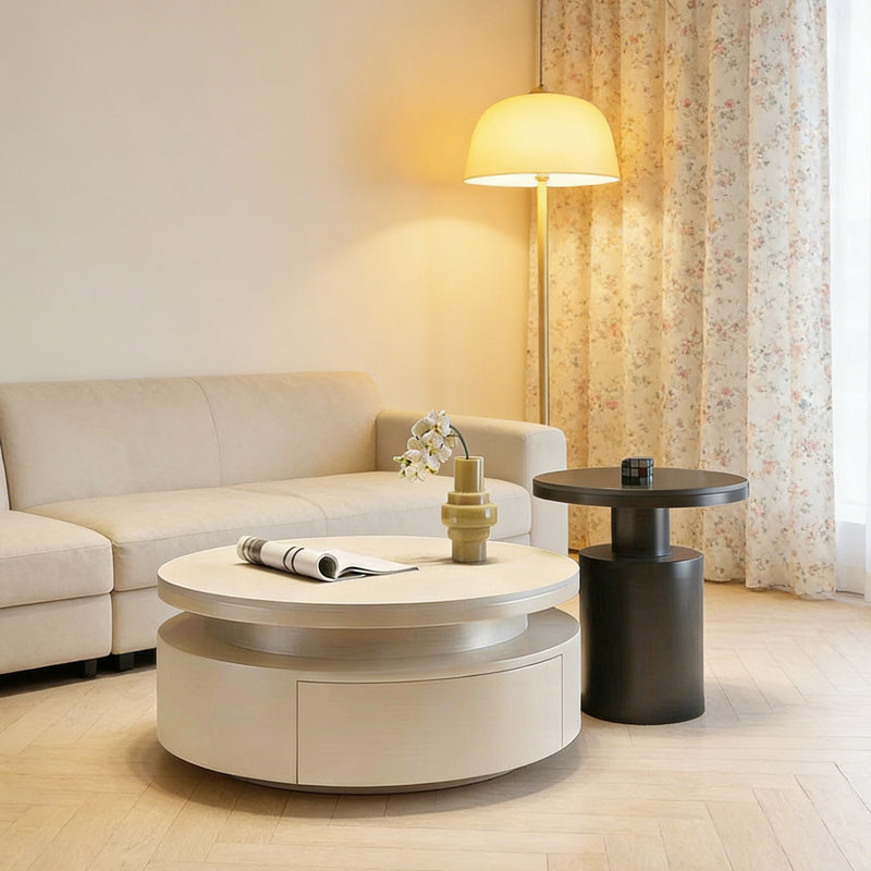 Table basse Elane , Blanc/Noir, Noir / blanc