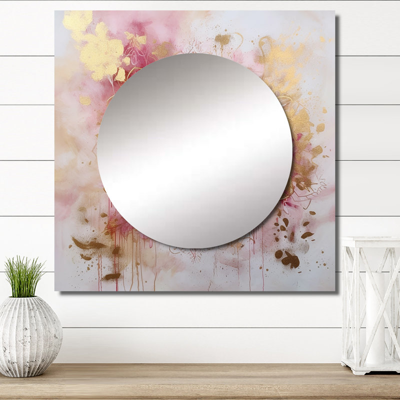 Meikel - Boho Mandala grand miroir mural carré pour chambre à coucher, 23 po x 23 po