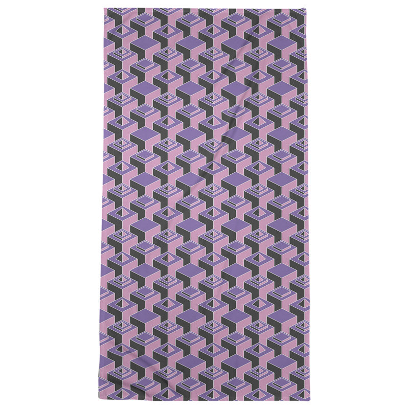 Serviette de plage classique gratte-ciels, Mauve / Rose