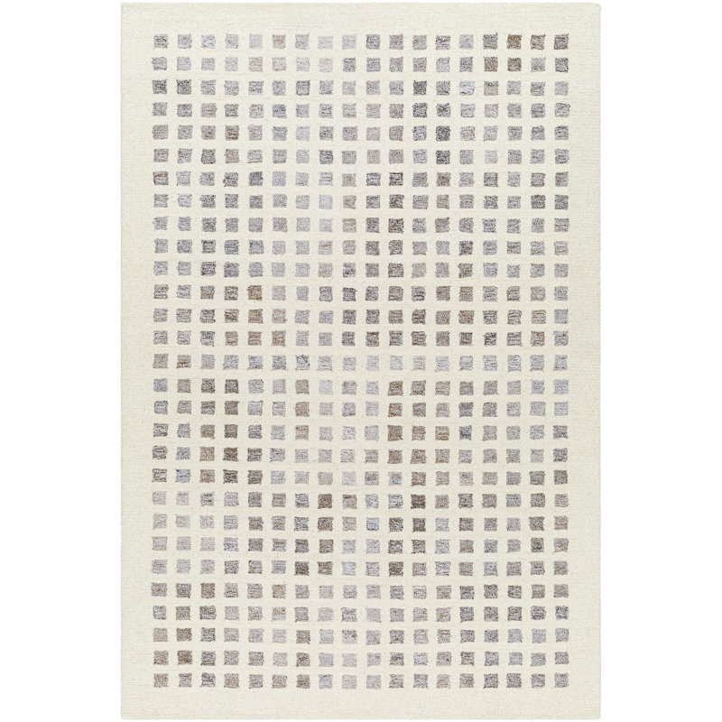 Tapis gris clair / crème touffeté à la main Sigrid, Rectangle 2 pi x 3 pi