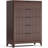 Fluted Design 5 Drawers Dresser, Tall Wooden Chest Of Drawers With Metal Handles-1962035804