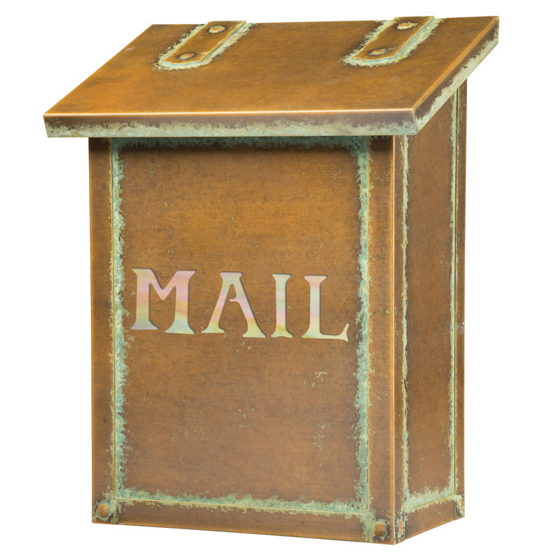 Boîte aux lettres murale, Doré iridescent / vert nouveau
