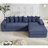 Boneless Oversize Cloud Couch, L-Shape Sofa, Convertible Floor Sleeper Sofa Bed, No Assembly ,Eight Pillows,3-In-1,Side Pocket,Corduroy-360802345-360802347