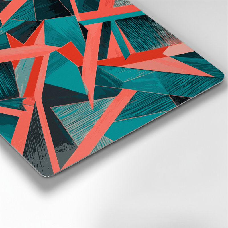 «Geometric Abstraction 42», art mural en métal bleu, H 8 po x l 8 po